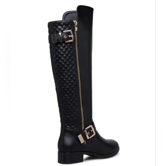 Black Knee-High Riding Boots - Picture 3 of 4